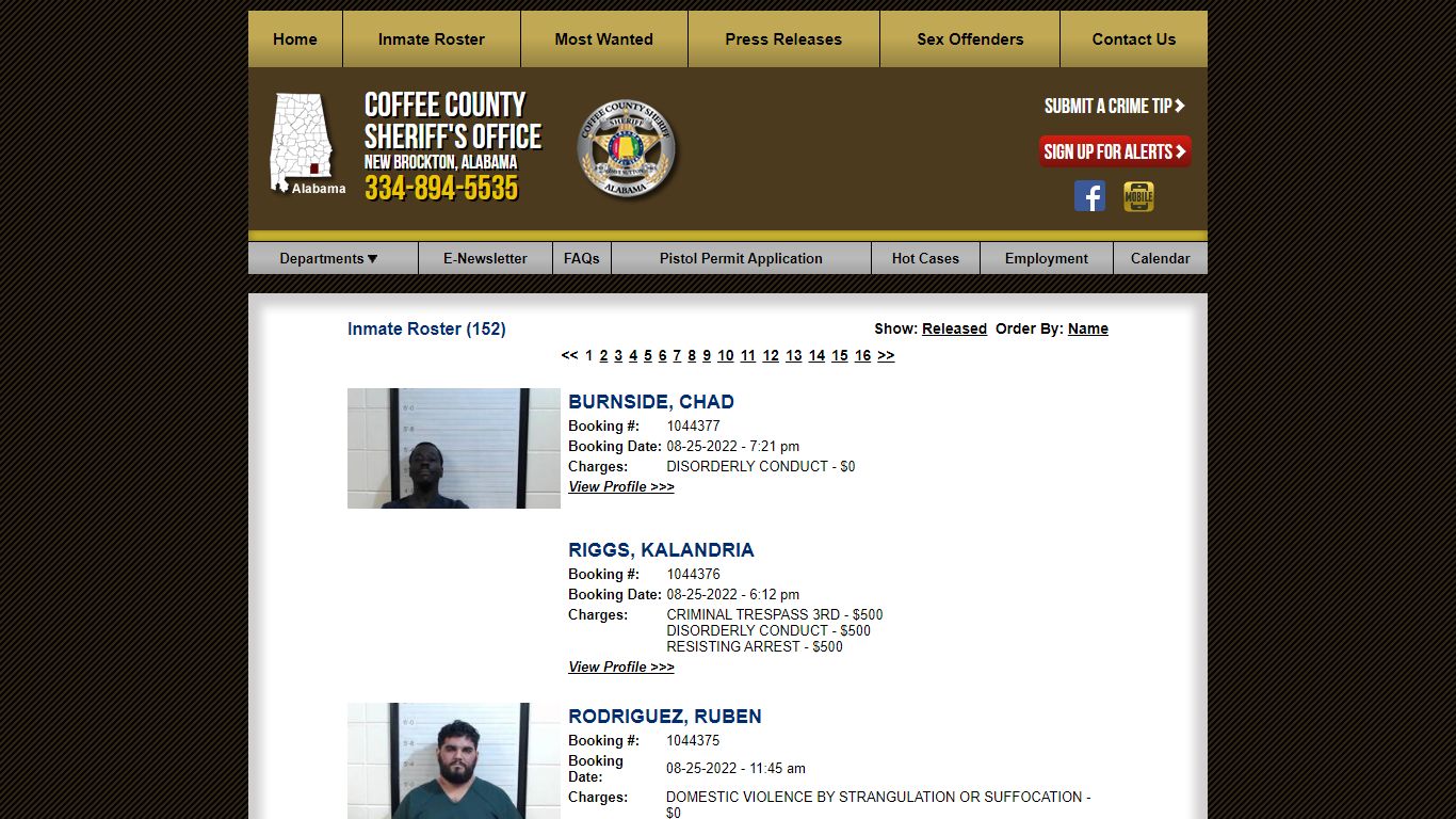 Inmate Roster - Current Inmates Booking Date Descending - Coffee County ...